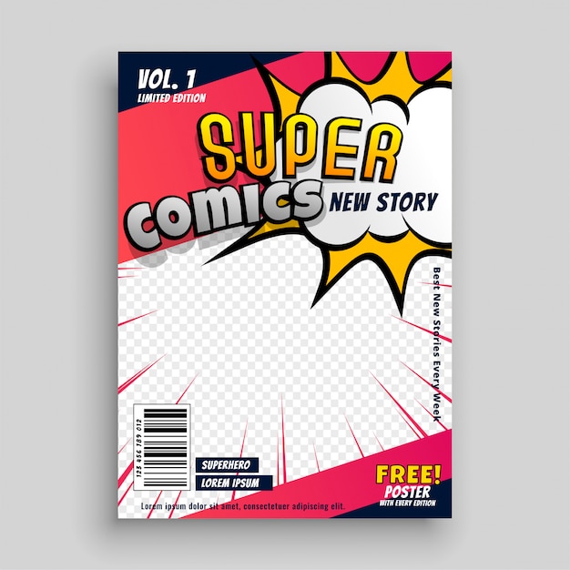 Download Free Vector Comic Book Cover Design Template