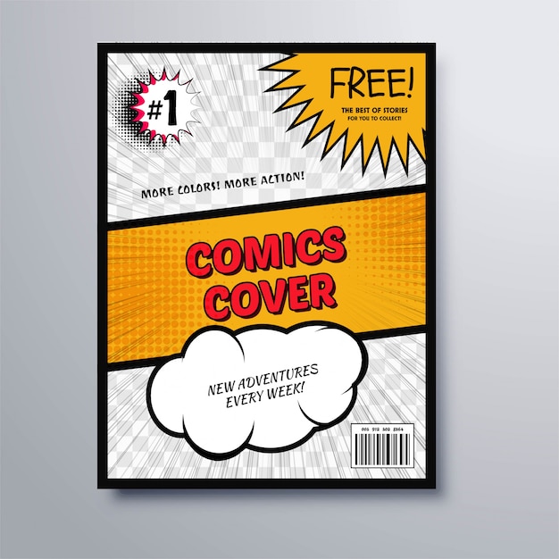 Premium Vector | Comic book cover template vector illustration