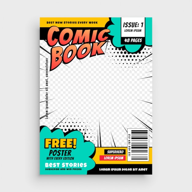 Comic Book Cover Template Psd Comic book page template, magazine