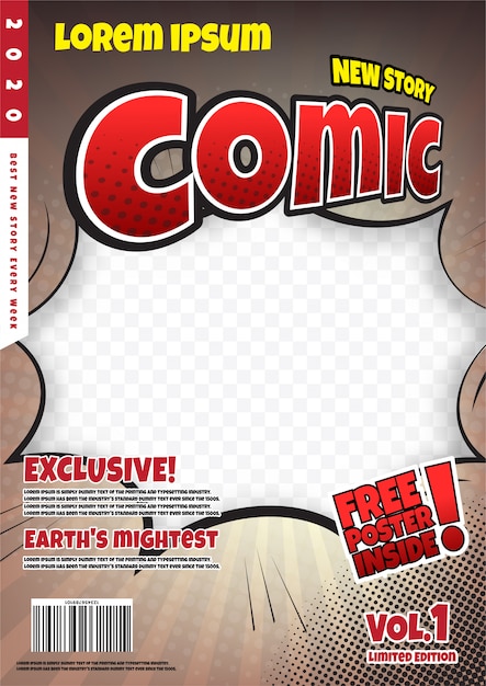 Premium Vector | Comic book page template design. magazine ...