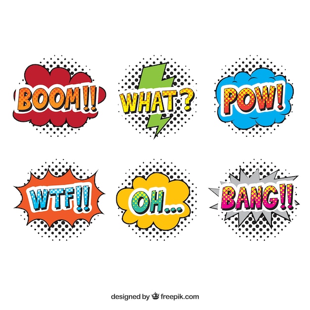 Comic expressions sticker collection