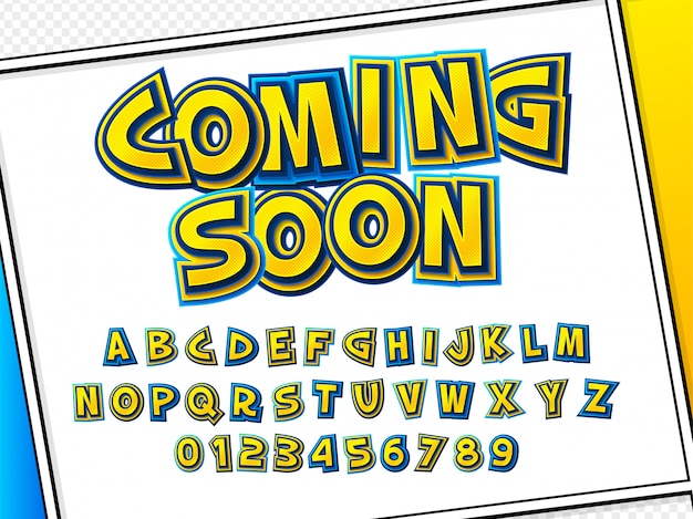Download Free Comic Font Cartoonish Yellow Blue Alphabet On Comic Book Page Use our free logo maker to create a logo and build your brand. Put your logo on business cards, promotional products, or your website for brand visibility.
