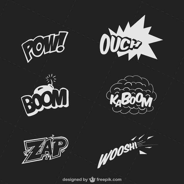 Download Comic onomatopoeia pack | Free Vector