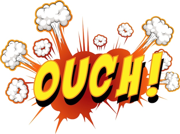 Free Vector | Comic speech bubble with ouch text