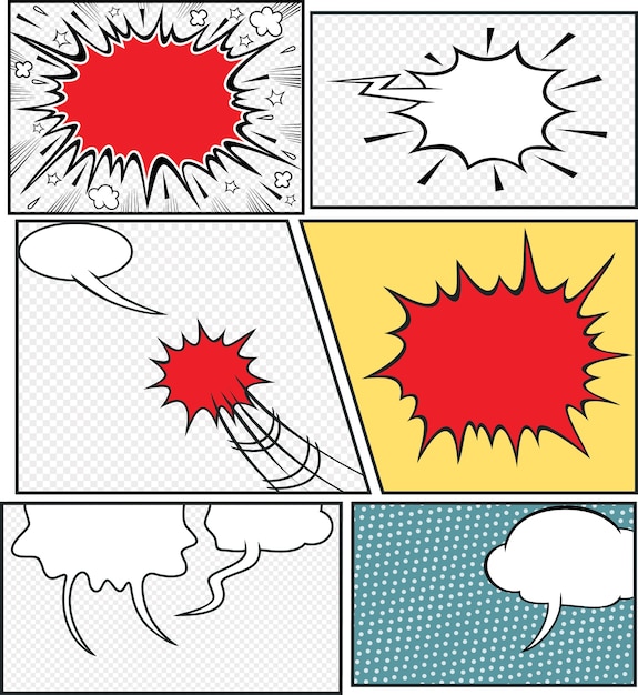 Premium Vector | Comic speech bubbles and comic strip background