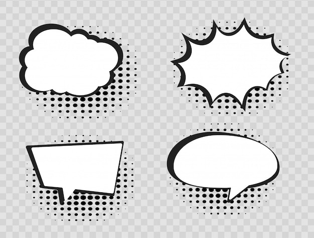 Download Free Comic Speech Bubbles On Halftone Transparent Background Premium Vector Use our free logo maker to create a logo and build your brand. Put your logo on business cards, promotional products, or your website for brand visibility.