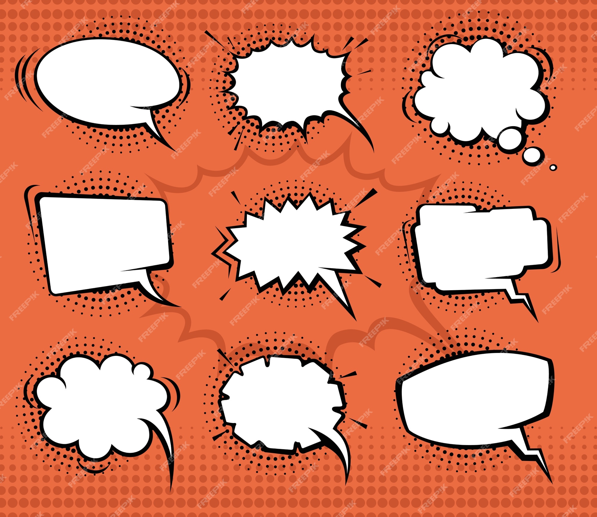 Premium Vector Comic Speech Bubbles 