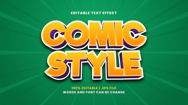Premium Vector | Comic style editable text effect in modern 3d style
