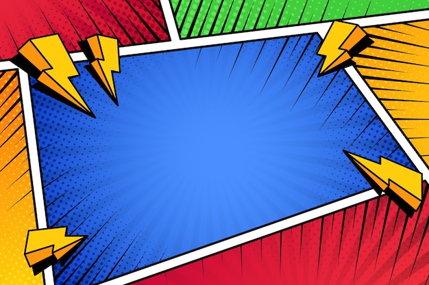 Comic Style Background : Comic book background pop art retro page style