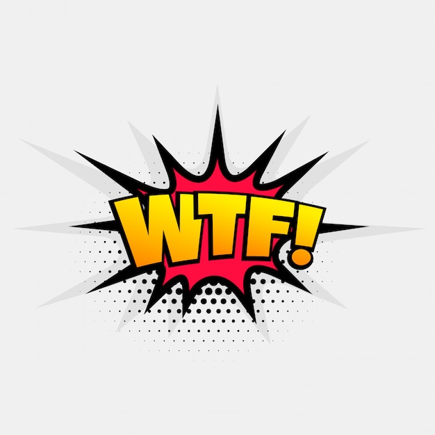 Free Vector | Comic text pop expression art for word wtf