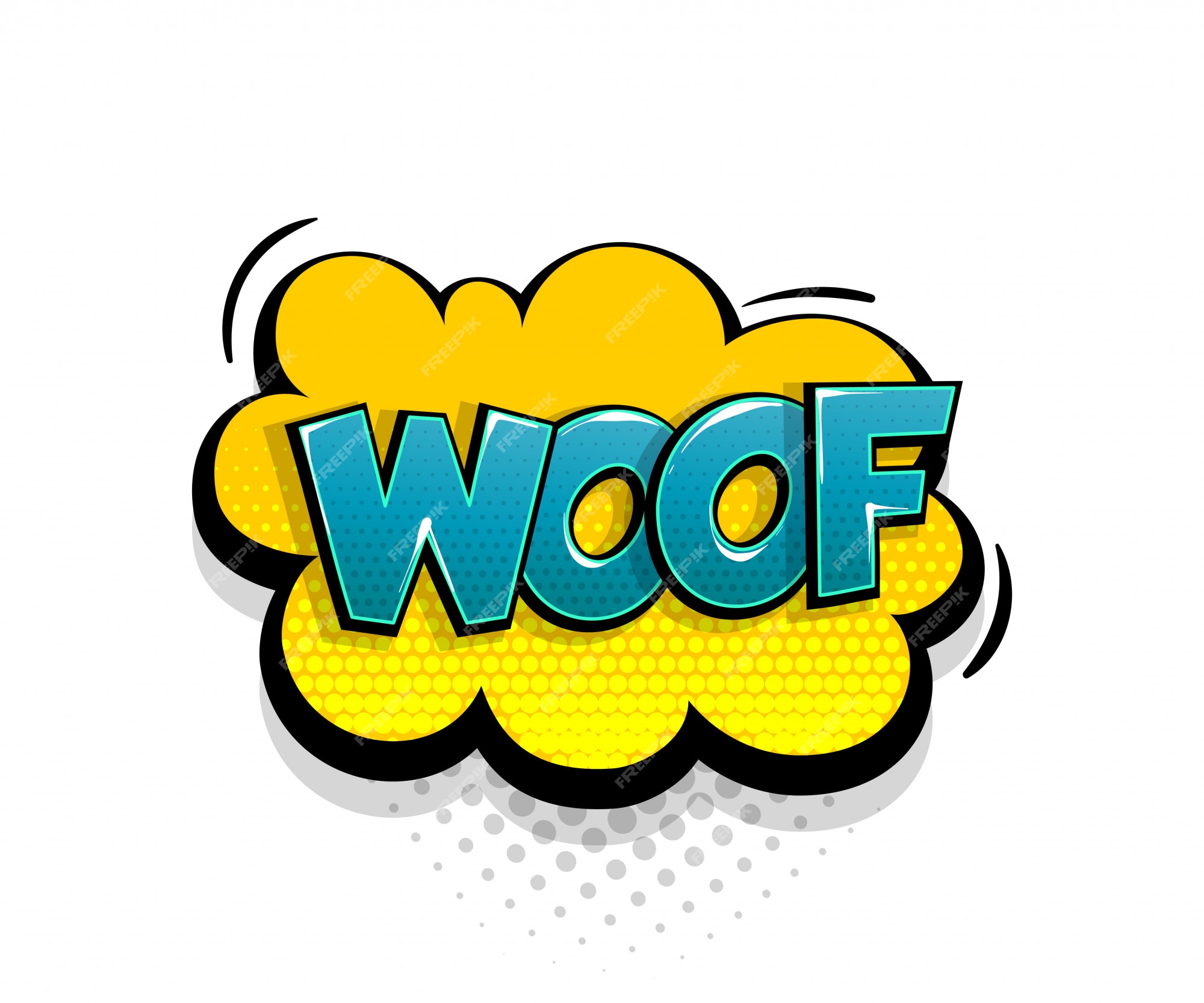 Premium Vector | Comic text woof on speech bubble cartoon pop art style