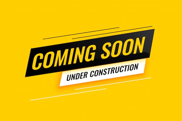 Coming soon under construction yellow background design | Free Vector