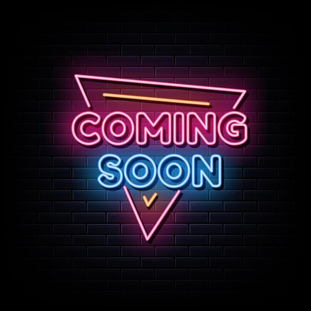 Premium Vector | Coming soon neon signs design template neon sign