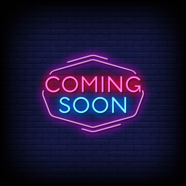 Premium Vector | Coming soon neon signs style