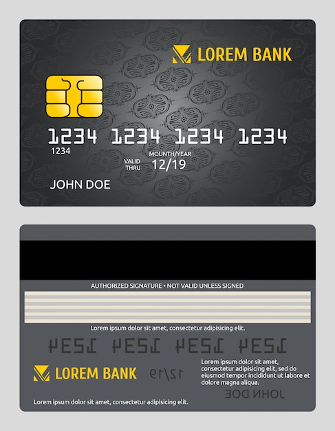 Premium Vector | Commercial bank credit card template