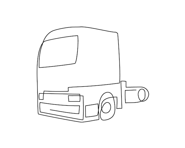Premium Vector Commercial vehicle continuous line drawing. one line
