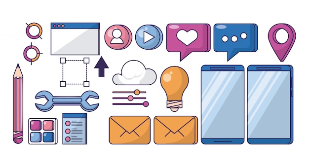 Community manager tools Premium Vector