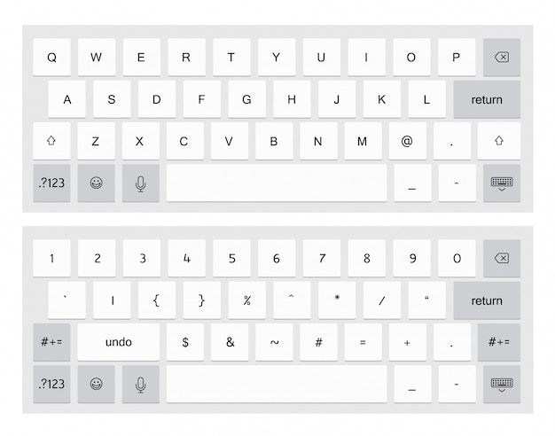 Compact virtual keyboard vector illustration Premium Vector