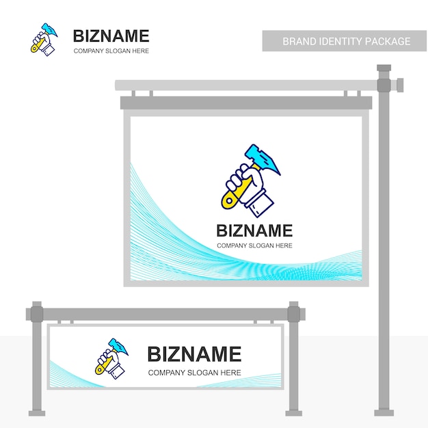 Download Free Download Free Company Bill Board Design With Hammer Logo Vector Use our free logo maker to create a logo and build your brand. Put your logo on business cards, promotional products, or your website for brand visibility.