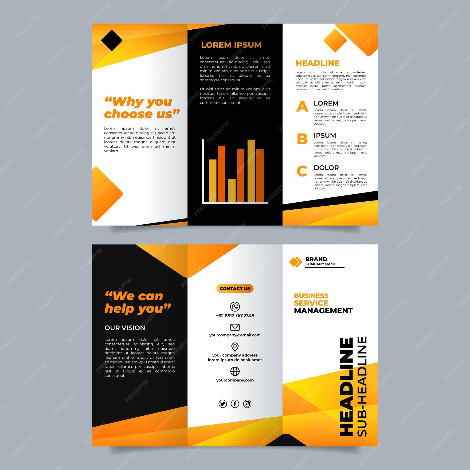 Premium Vector | Company branding leaflet design template