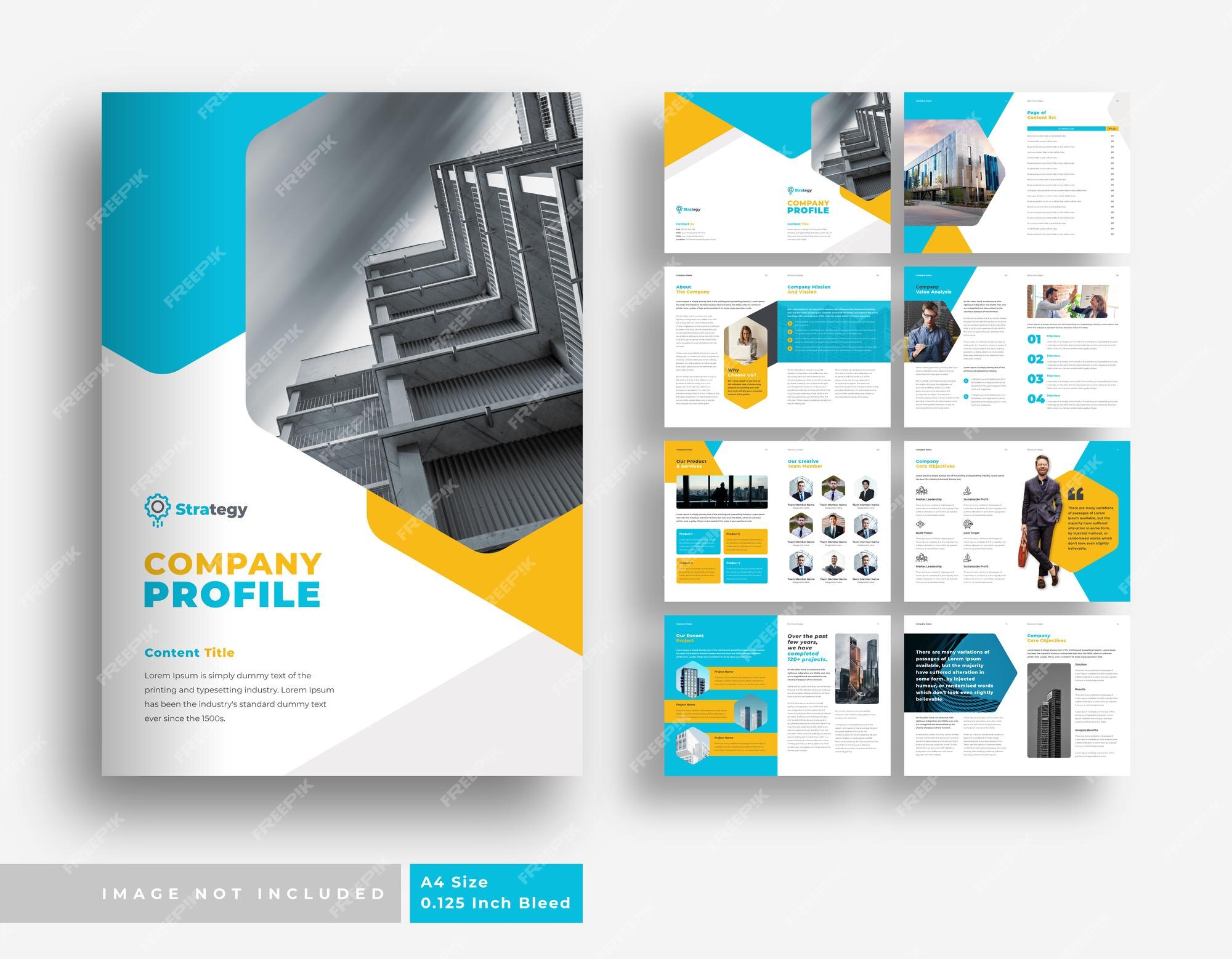 Premium Vector | Company brochure layout template