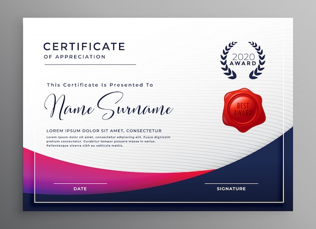 Download Company certificate template elegant design vector illustration | Free Vector