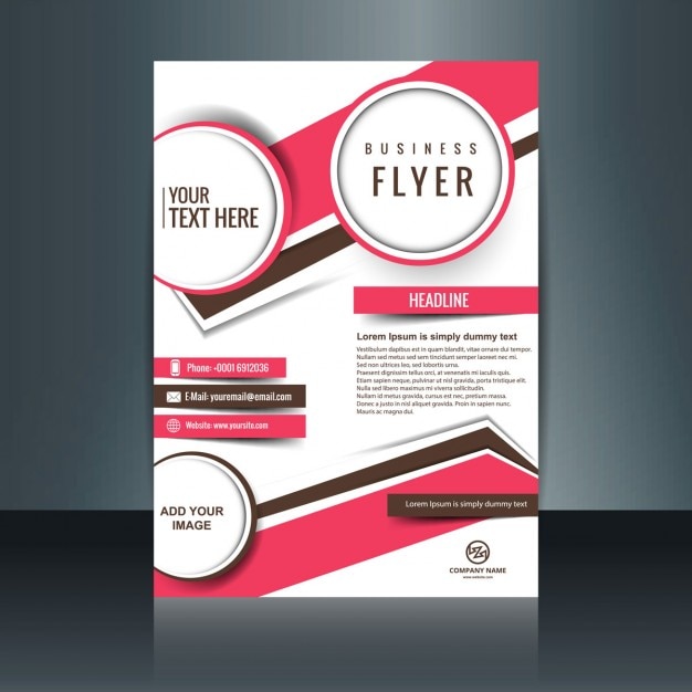 Free Vector | Company flyer with circles and abstract shapes in fuchsia ...