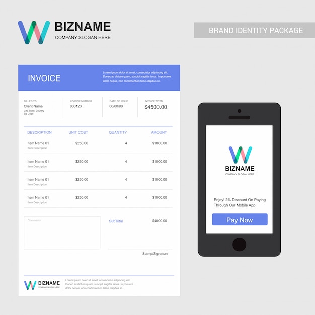 Download Free Company Invoice Design With Logo Vector Premium Vector Use our free logo maker to create a logo and build your brand. Put your logo on business cards, promotional products, or your website for brand visibility.
