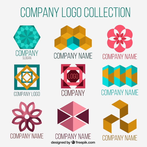 Free Vector | Company logos with abstract shapes