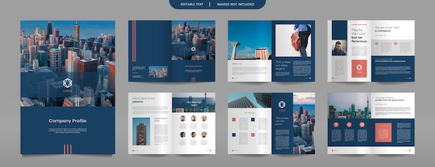Company profile brochure pages design template Premium Vector