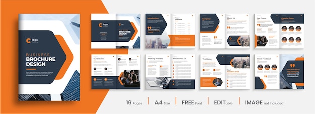 Company profile brochure template design Premium Vector