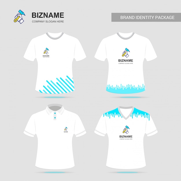 Company t shirt design with logo vector | Premium Vector