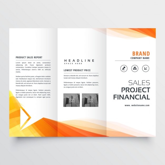 Download Free Company Trifold Brochure With Yellow Wave Free Vector Use our free logo maker to create a logo and build your brand. Put your logo on business cards, promotional products, or your website for brand visibility.
