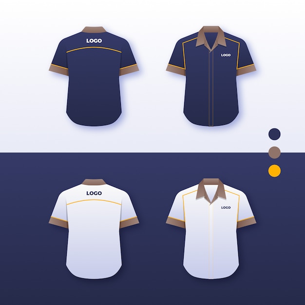 Premium Vector | Company uniform shirt design