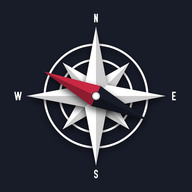 travel arrow on compass
