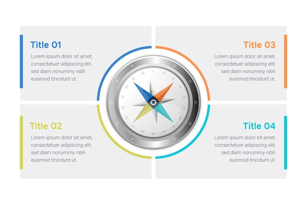 Free Vector Compass Infographics In Flat Design