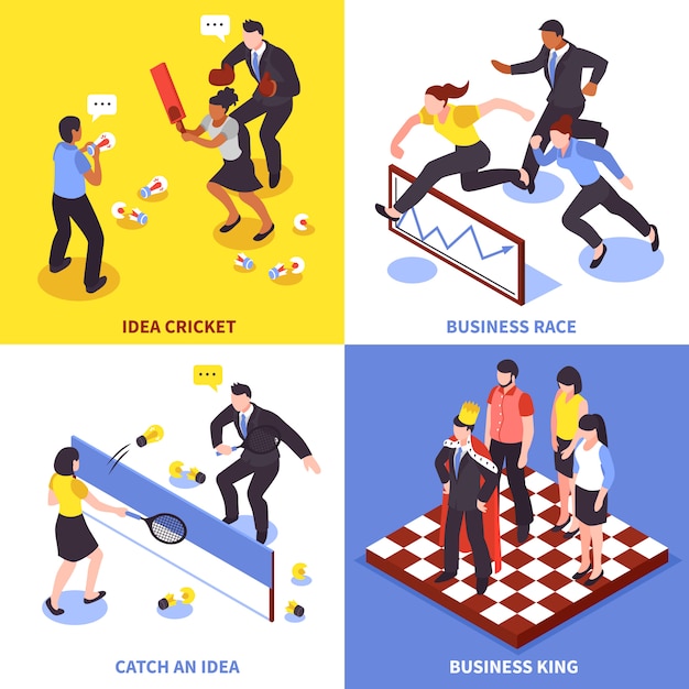 Free Vector | Competition business icon set