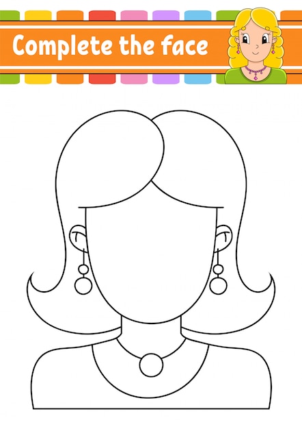 Face Worksheet For Kids   Complete Face Worksheet 78007 1672 