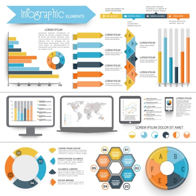 Complete infographics with geometric elements Premium Vector Complete infographics with geometric elements Premium Vector
