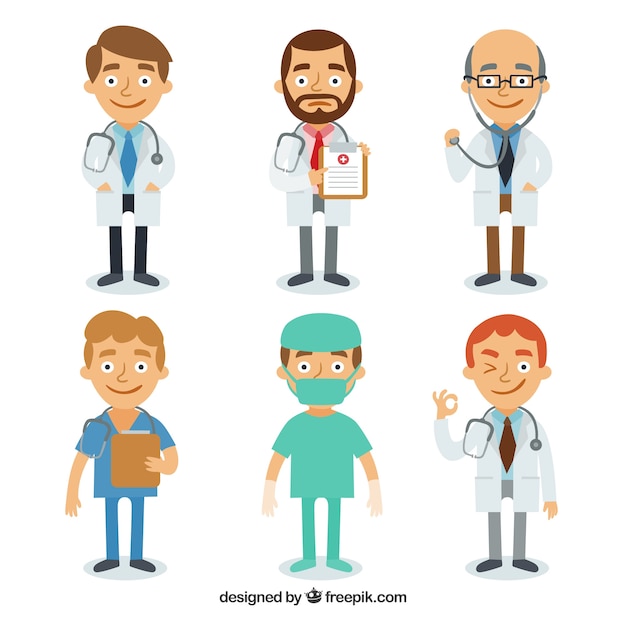 Download Free Vector | Complete variety of smiley doctors