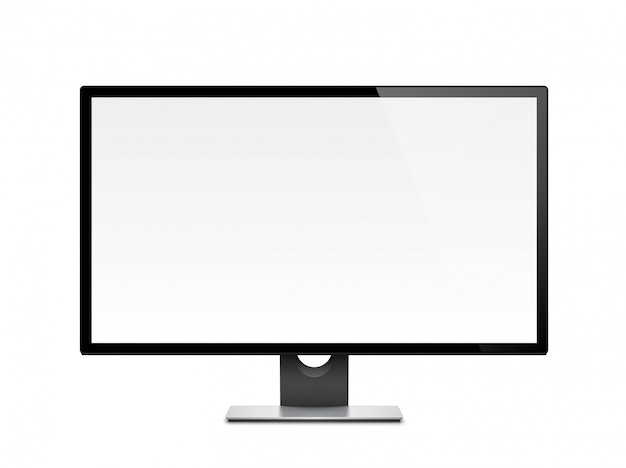 Computer display, monitor, realistic, 3d, isolated Premium Vector