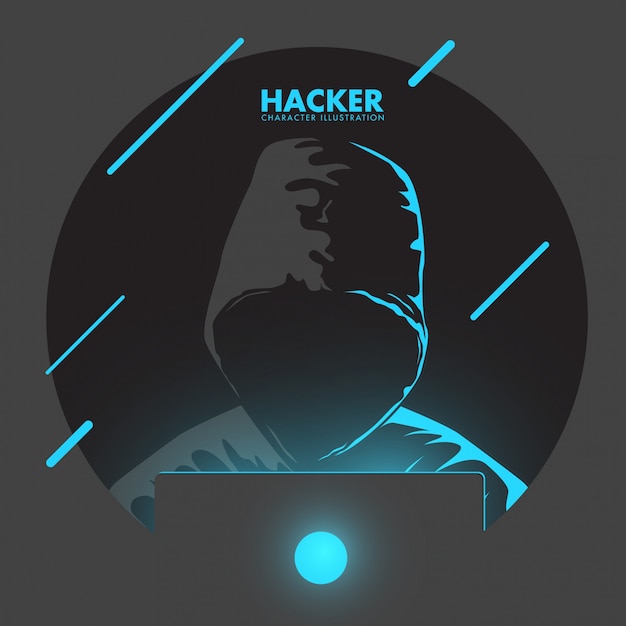 Premium Vector | Computer hacker illustration