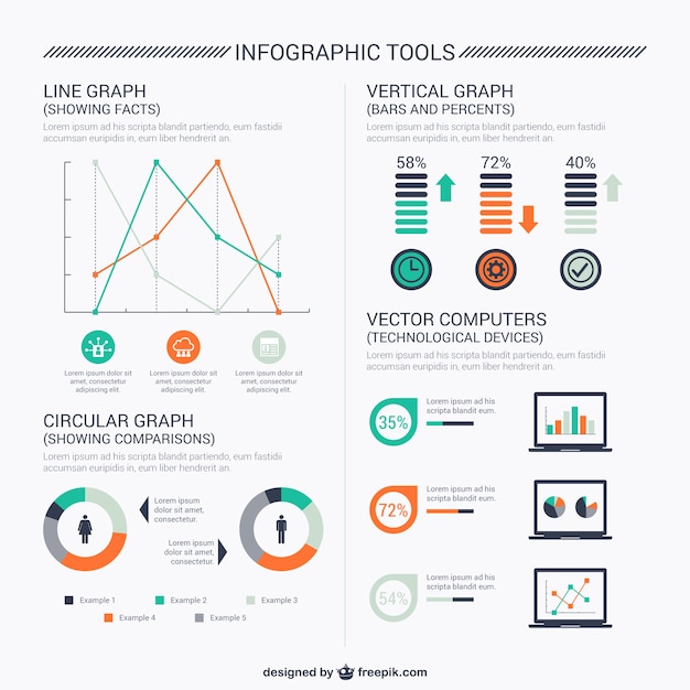 Free Vector | Computer infographic tools