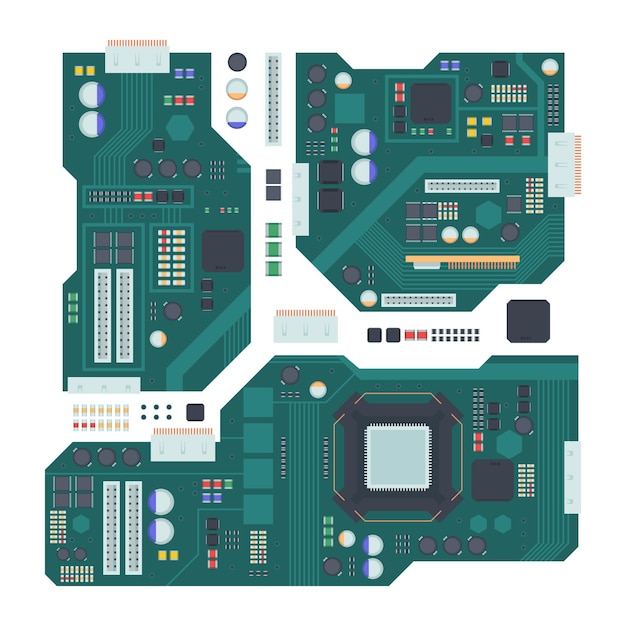 Premium Vector | Computer motherboard illustration