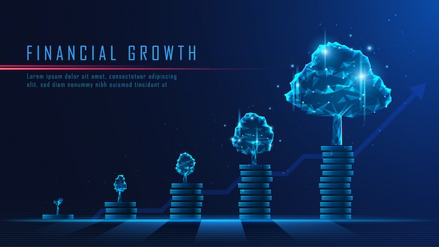 Concept art of financial growth Premium Vector