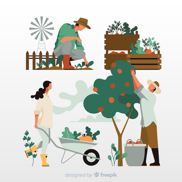 Free Vector Concept Illustration Agricultures Working