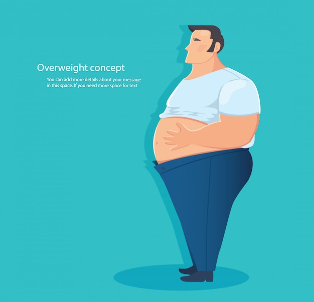 Premium Vector | Concept of overweight character