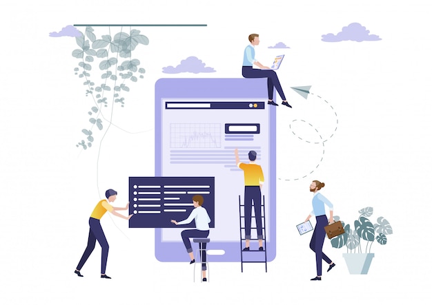 Concept of teamwork planning Premium Vector