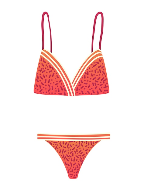Premium Vector | Concept woman beach swimsuit female swimwear red bra ...