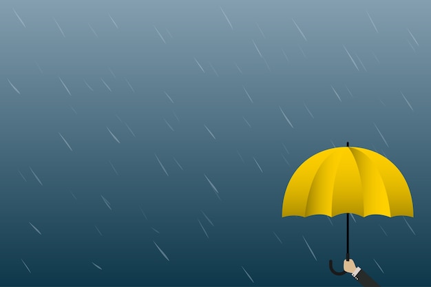 Premium Vector | Concept young businessman umbrella show leadership and ...